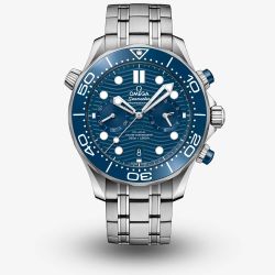 OMEGA Mens Seamaster Co-Axial Master Chronometer Chronograph Blue Dial Watch 210.30.44.51.03.001