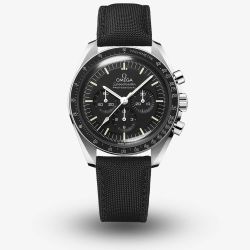OMEGA Mens Speedmaster Moonwatch Co-Axial Master Chronometer Black Fabric Strap Watch 310.32.42.50.01.001