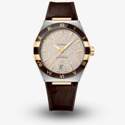 OMEGA Mens Constellation 18ct Yellow Gold Grey Watch 131.23.41.21.06.002