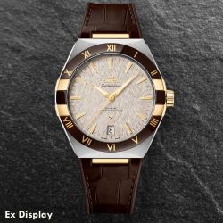 Ex-Display OMEGA Mens Constellation 18ct Yellow Gold Grey Watch 131.23.41.21.06.002