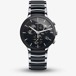 Rado Mens Centrix Black Chronograph Ceramic Watch R30130152
