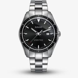 Rado Mens HyperChrome Quartz Black Dial Bracelet Watch R32502153