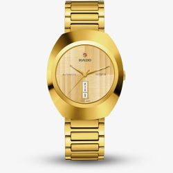 Rado Mens Diastar Original Automatic Gold Plated Bracelet Watch R12161253