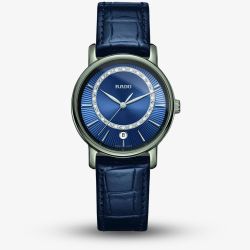 Rado Ladies DiaMaster Diamonds Quartz Blue Leather Strap Watch R14064725