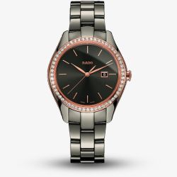 Rado Ladies HyperChrome Diamonds Quartz Grey Ceramic Bracelet Watch R32125102 