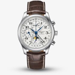 Longines Master Chrono Moonphase Brown Strap Watch L2.773.4.78.3