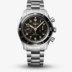 Longines Mens Spirit Pilot Flyback Stainless Steel Bracelet Watch L3.721.4.53.6