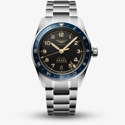 Longines Unisex Spirit Zulu Time Blue Bezel Watch L3.802.4.60.6