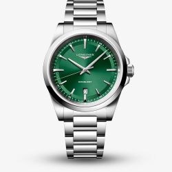 Longines Mens Conquest Mint Green Dial Stainless Steel Bracelet Watch L3.860.4.09.6