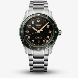 Longines Mens Spirit Zulu Time Green Watch L3.812.4.63.6