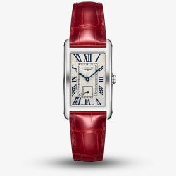 Longines Ladies DolceVita Silver Dial Red Leather Strap Watch L5.755.4.71.5