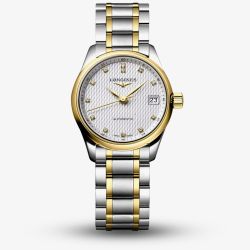 Longines Ladies Master Diamond Set Silver Dial Two Colour Bracelet Watch L2.128.5.77.7