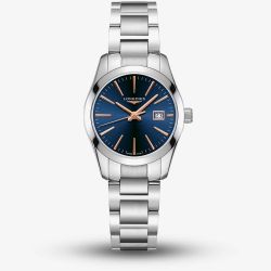 Longines Ladies Conquest Blue Dial Silver Bracelet Watch L2.286.4.92.6