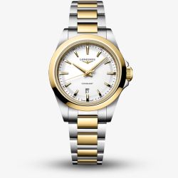 Longines Ladies Conquest White Dial Two-Tone Stainless Steel Bracelet Watch L3.350.3.12.7