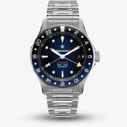 Bremont Mens Limited Edition GMT Glacier Blue Supermarine Watch SM40-GMT-SS-BLBK-B