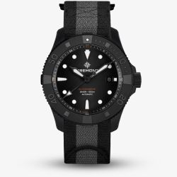 Bremont Mens Supermarine Full Ceramic Tactile Black Fabric Strap Watch SM43-DT-BKCER-BK-N-S