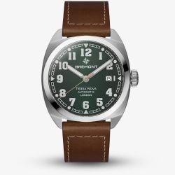 Bremont Mens Terra Nova 40.5mm Date Brown Leather Strap Watch TN40-DT-SS-GN-L-S