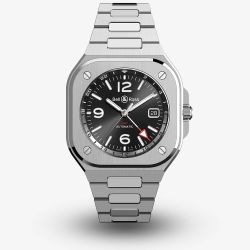 Bell & Ross Mens BR05 GMT Automatic Watch BR05G-BL-ST/SST