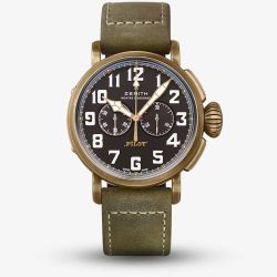 Zenith Mens Pilot Type 20 Chronograph Extra Special Khaki Strap Watch 29.2430.4069/21.C800