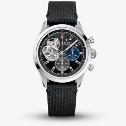 Zenith Mens Chronomaster Open Black Rubber Strap Watch 03.3300.3604/21.C822