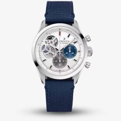 Zenith Mens Chronomaster Open Blue Rubber Strap Watch 03.3300.3604/69.C823