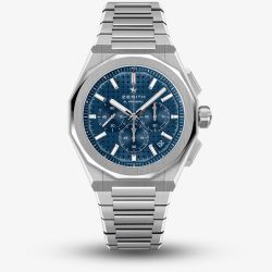 ZENITH Mens Defy Skyline Blue Chronograph Dial Stainless Steel Bracelet Watch 03.9500.3600/51.I001