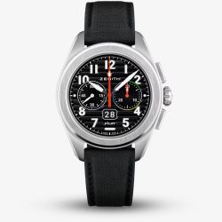 Zenith Mens Pilot Big Date Flyback Black Dial Rubber Strap Watch 03.4000.3652/21.I001
