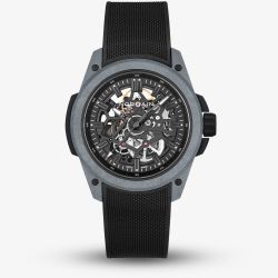 NORQAIN Wild One Skeleton Grey Rubber Strap Watch N3000.07Q42.B18.R01