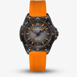 NORQAIN Limited Edition Adventure Neverest Orange Rubber Strap Watch N1300.08B01.B01.R01