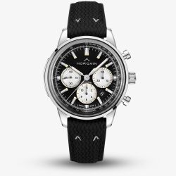 NORQAIN Freedom Chrono Black Perlon Rubber Strap Watch N2200.18S01.B01.R03