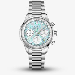 NORQAIN Special Edition Freedom Chrono Enjoy Life Blue "Sprinkles" Silver Bracelet Watch N2201.19S04.A01.S01