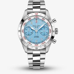 Gallet Mens Flying Officer Chronograph Blue Dial Bracelet Watch AG2301131C1A1