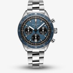 Gallet Mens Multichron Pilot Chronograph Blue Dial Bracelet Watch AG2303171C1A1