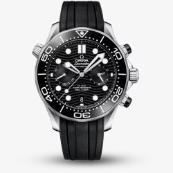 OMEGA Mens Seamaster Diver Black Dial & Rubber Strap Watch 210.32.44.51.01.001