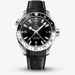 Omega Seamaster Planet Ocean Black Leather Strap Watch 215.33.44.22.01.001