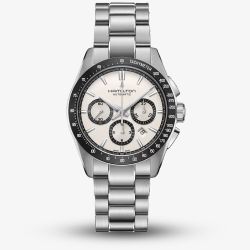 Hamilton Mens Jazzmaster Performer Automatic White Chronograph Dial Watch H36606110