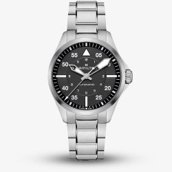 Hamilton Mens Khaki Aviation Pilot  Automatic Black Dial Watch H76305130
