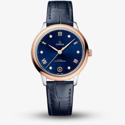 OMEGA Ladies De Ville Prestige Gold & Blue Diamond Watch 434.23.34.20.53.001