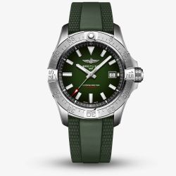 Breitling Mens Avenger Automatic 42 Wings Capsule Green Dial Rubber Strap Watch A173285B1L1S1