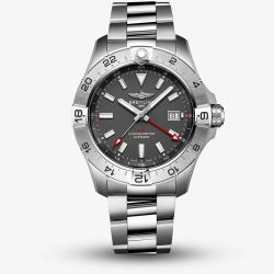 Breitling Mens Avenger Automatic 44 GMT UK Edition Anthracite Dial Bracelet Watch A323203B1B1A1