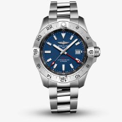 Breitling Mens Avenger Automatic 44 GMT UK Edition Blue Dial Bracelet Watch A323203B1CA1