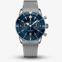 Breitling Mens Superocean Heritage B01 Chronograph 42mm Blue Dial Watch AB0156161C1A1