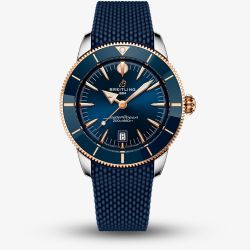 Breitling Mens Superocean Heritage B31 Automatic 44mm Blue & Rose Gold Rubber Strap Watch UB3112161C1S1