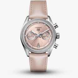 Tag Heuer Ladies Carrera Chronograph Diamond Set Pink Dial Watch CBS2215.FC6568