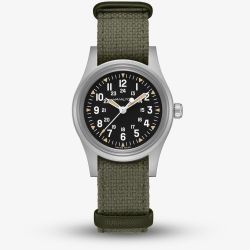 Hamilton Mens Khaki Field Mechanical 36 Green NATO Strap Watch H69399930