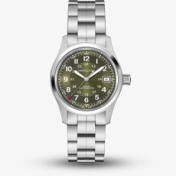 Hamilton Unisex Khaki Field Stainless Steel Green Dial Watch H70455160