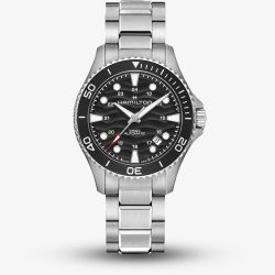 Hamilton Mens Khaki Navy Scuba 40mm Automatic Black Dial Stainless Steel Bracelet Watch H82415130