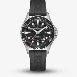 Hamilton Mens Khaki Navy Scuba 40mm Automatic Black Rubber Strap Watch H82415330