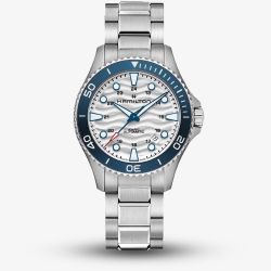Hamilton Mens Khaki Navy Scuba 40mm Automatic White Dial Stainless Steel Bracelet Watch H82425110
