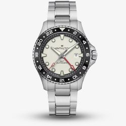 Hamilton Mens Khaki Navy Scuba Automatic GMT White Dial Watch H82555150